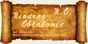Miodrag Oblaković vizit kartica